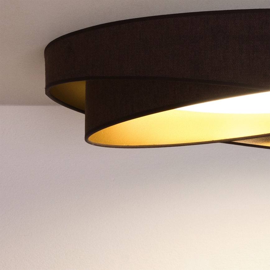 BRILAGI - LED Dimmable ceiling light VELVET TWIST LED/36W/230V 3000-6000K Ø 65 cm Wi-Fi Tuya Beacon brown/gold + remote control
