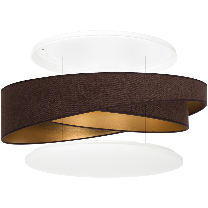 BRILAGI - LED Dimmable ceiling light VELVET TWIST LED/36W/230V 3000-6000K Ø 65 cm Wi-Fi Tuya Beacon brown/gold + remote control