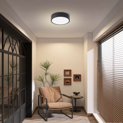 Brilagi - POOL LED Dimmable Ceiling Light LED/18W/230V 3000-6000K 20 cm Black + Remote Control
