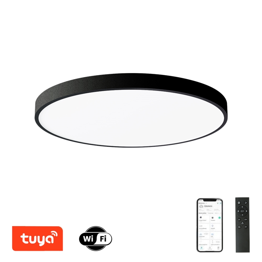 Brilagi - POOL SMART Dimmable LED Ceiling Light LED/100W/230V 3000-6000K Ø 80 cm Wi-Fi Tuya Black + Remote Control