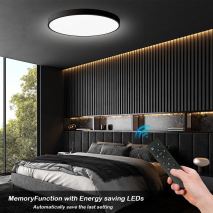 Brilagi - POOL SMART LED Dimmable Ceiling Light LED/180W/230V 3000–6000K Ø 120 cm Tuya Wi‑Fi Black + Remote Control