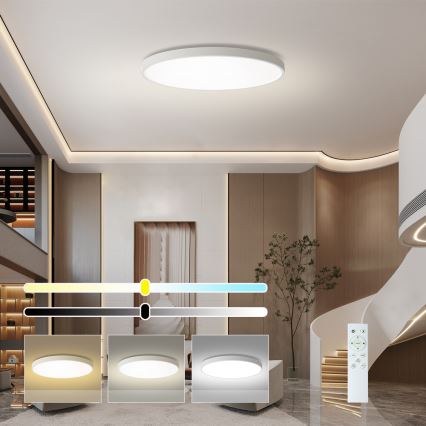 Brilagi - Dimmable LED Ceiling Light POOL SMART LED/180W/230V 3000-6000K Ø 120 cm Wi-Fi Tuya white + remote control