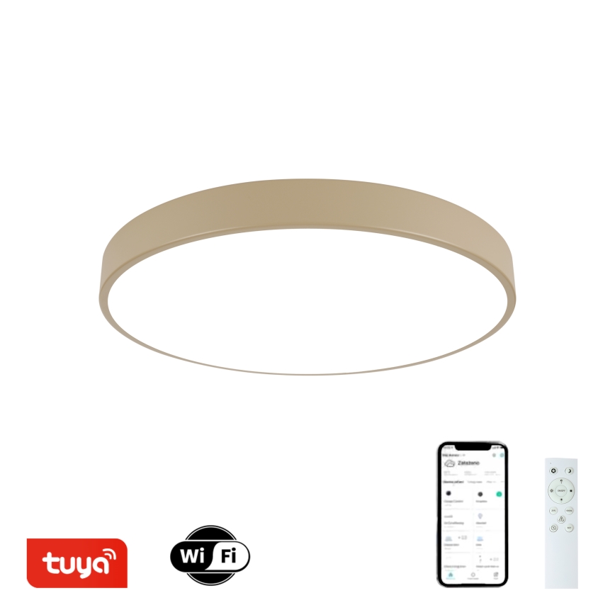 Brilagi - Dimmable LED ceiling light POOL SMART LED/60W/230V 3000-6000K diam. 50 cm Wi-Fi Tuya beige + remote control