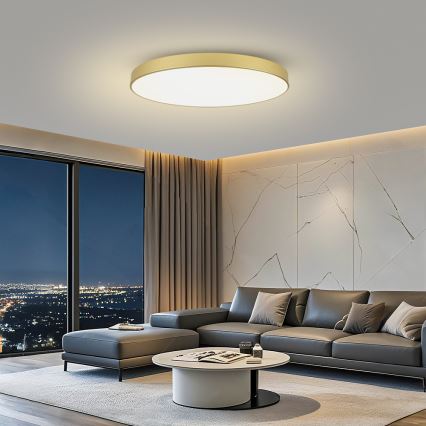 Brilagi - POOL SMART Dimmable LED Ceiling Light 128W/230V 3000–6000K 100 cm Gold Wi‑Fi Tuya + Remote Control