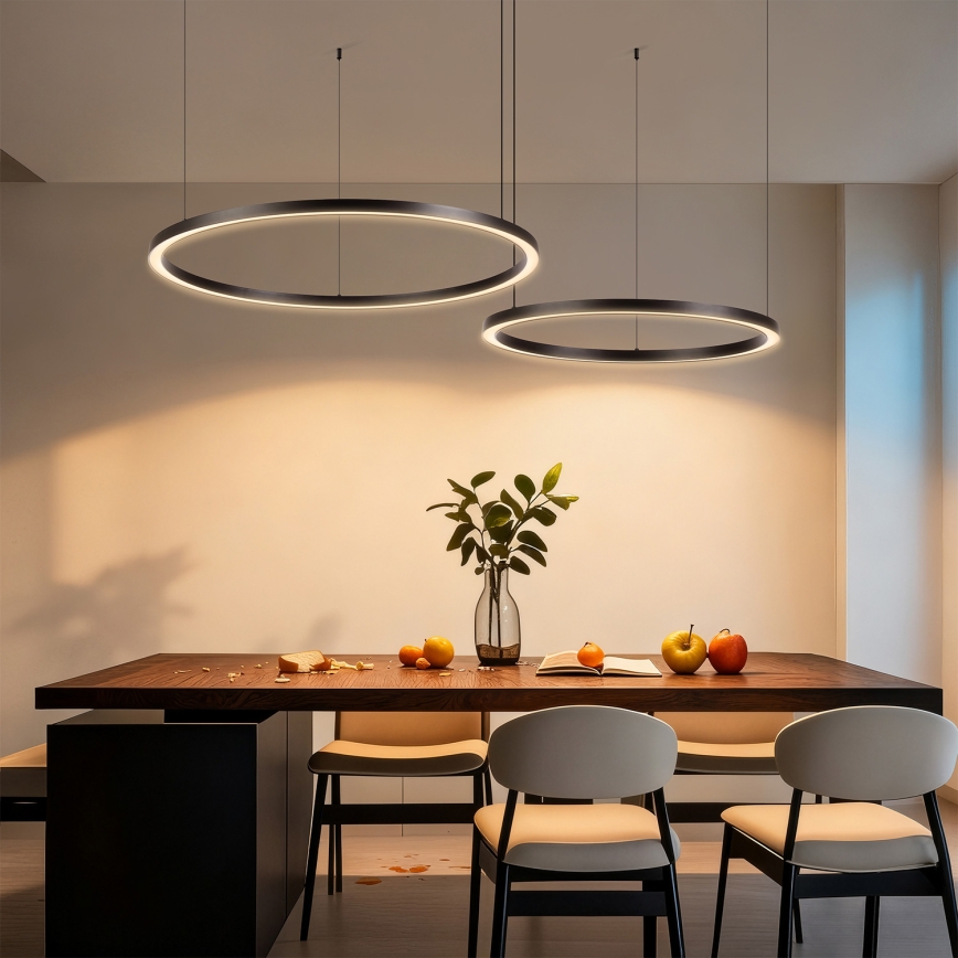 Brilagi - LED Dimmable Cable-Suspended Chandelier PORTOFINO LED/98W/230V 3000-6000K Black + Remote Control