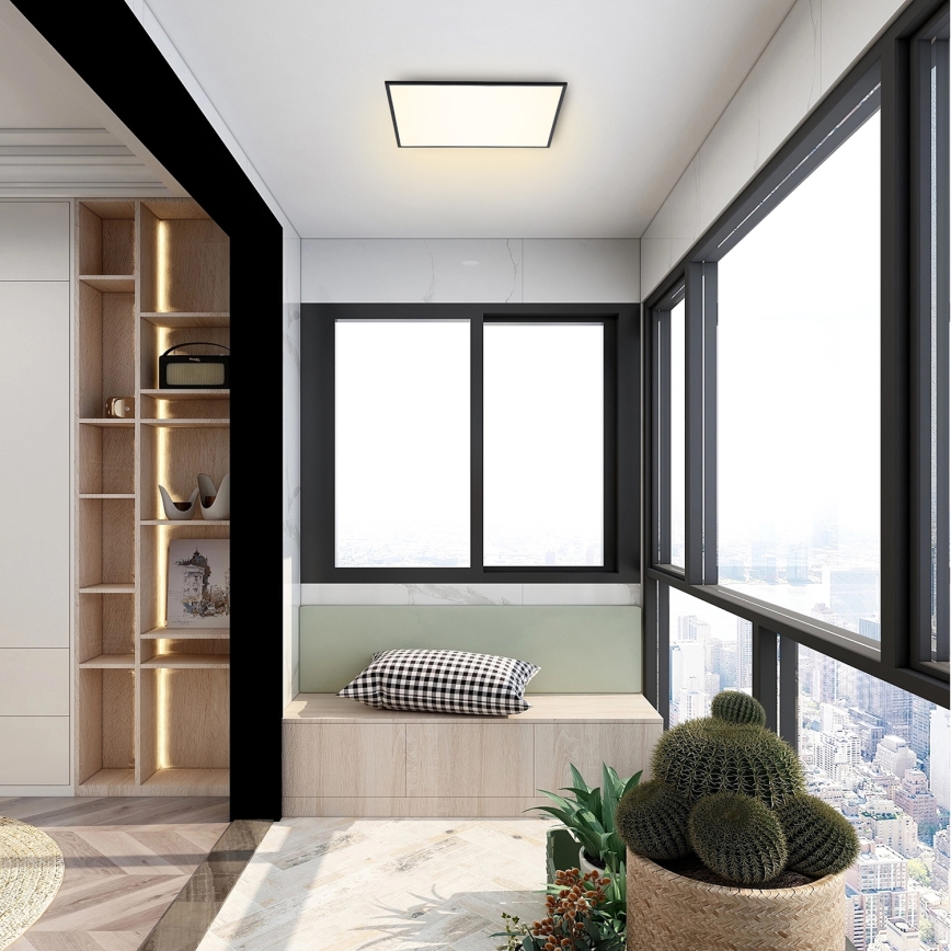 Brilagi - SLIMFRAME LED Dimmable Ceiling Light LED/36W/230V 45x45 cm 3000-6000K Black + Remote Control