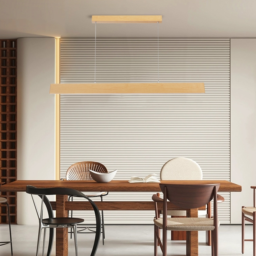 Brilagi - SLIMLINE Dimmable LED cable pendant light LED/40W/230V 3000-6000K oak finish + remote control