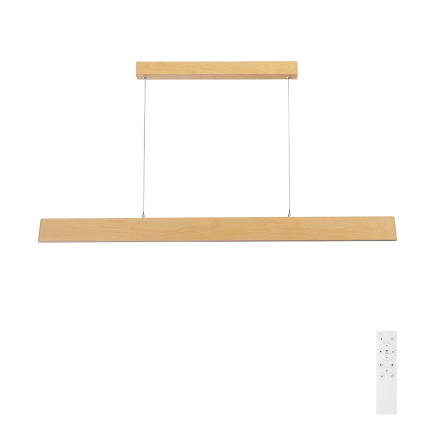 Brilagi - SLIMLINE Dimmable LED cable pendant light LED/40W/230V 3000-6000K oak finish + remote control