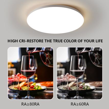 Brilagi - Dimmable SMART LED Ceiling Light / 24W / 230V / Ø 38 cm / 3000–6000K / Wi‑Fi Tuya Beacon + Remote Control