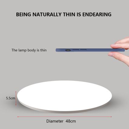 Brilagi - Smart Dimmable LED Ceiling Light, 36W, 230V, Ø 48 cm, 2700–6500K, Tuya Wi‑Fi + Remote Control