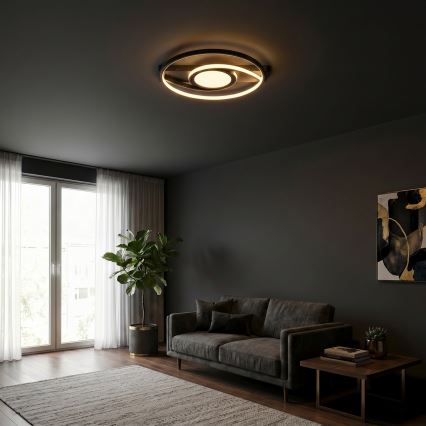 Brilagi - TWIRL LED Dimmable Ceiling Light LED/38W/230V 3000-6000K black + remote control