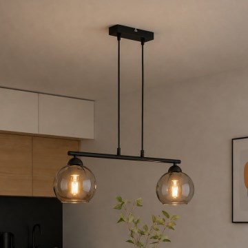BRILAGI - DIOR Cable Pendant 2xE27/60W/230V Black/Smoky Grey
