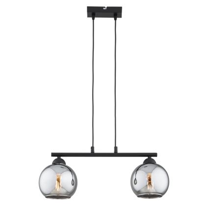 BRILAGI - DIOR Cable Pendant 2xE27/60W/230V Black/Smoky Grey