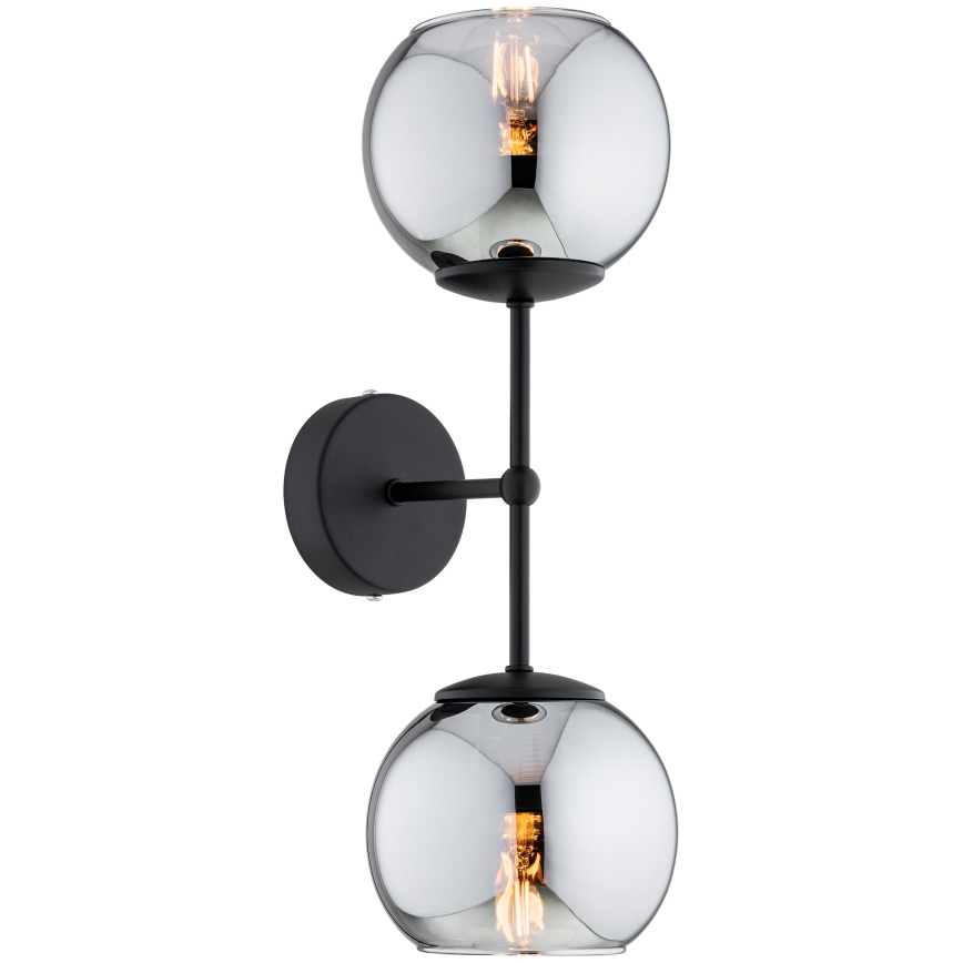 BRILAGI - DIOR Wall Lamp 2xE27/60W/230V Black/Smoked Grey