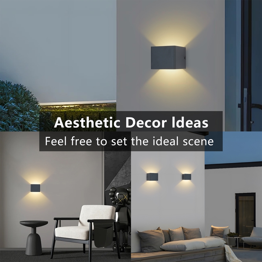 Brilagi - DONNANI LED Outdoor Wall Light 5W/230V, 10 cm, Anthracite, IP44