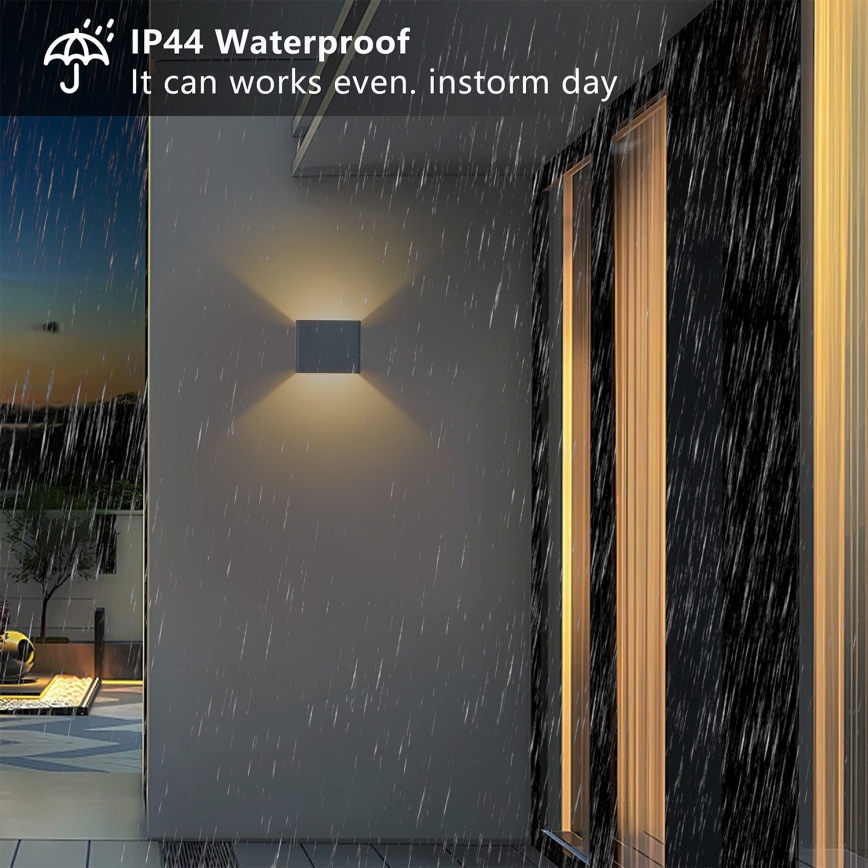 Brilagi - DONNANI LED Outdoor Wall Light 5W/230V, 10 cm, Anthracite, IP44