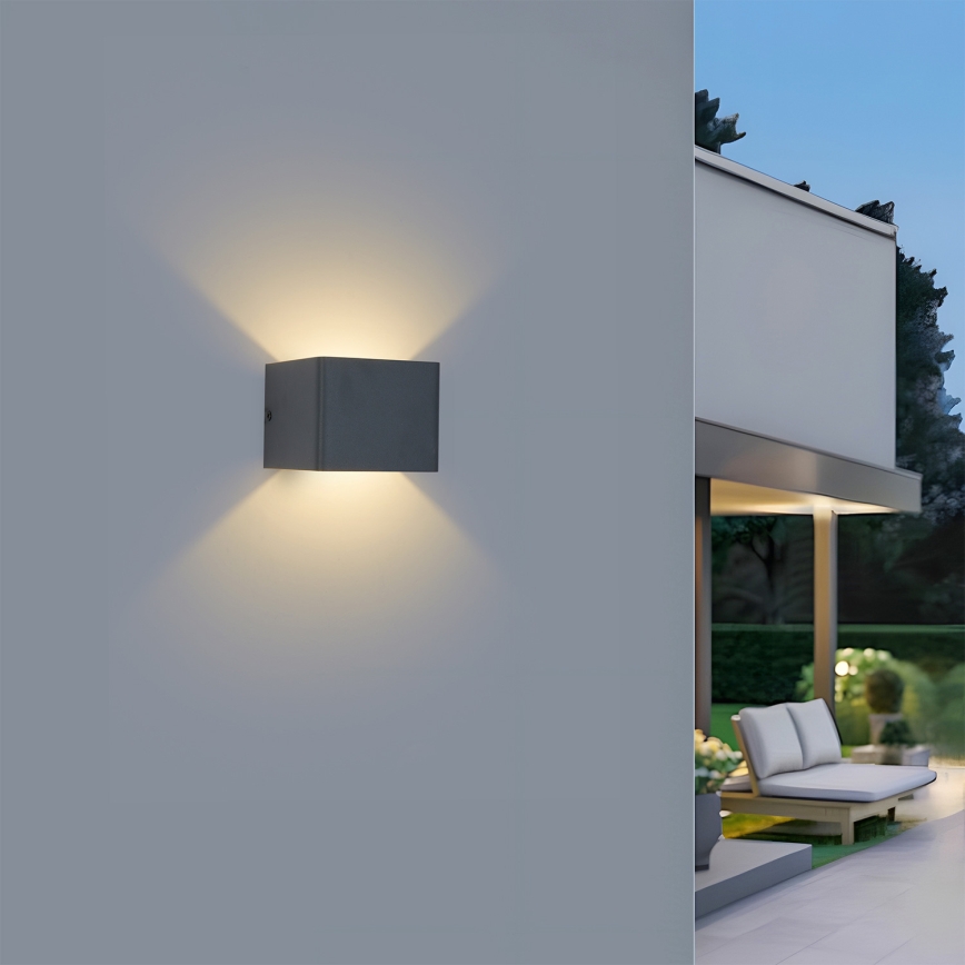 Brilagi - DONNANI LED Outdoor Wall Light 5W/230V, 10 cm, Anthracite, IP44