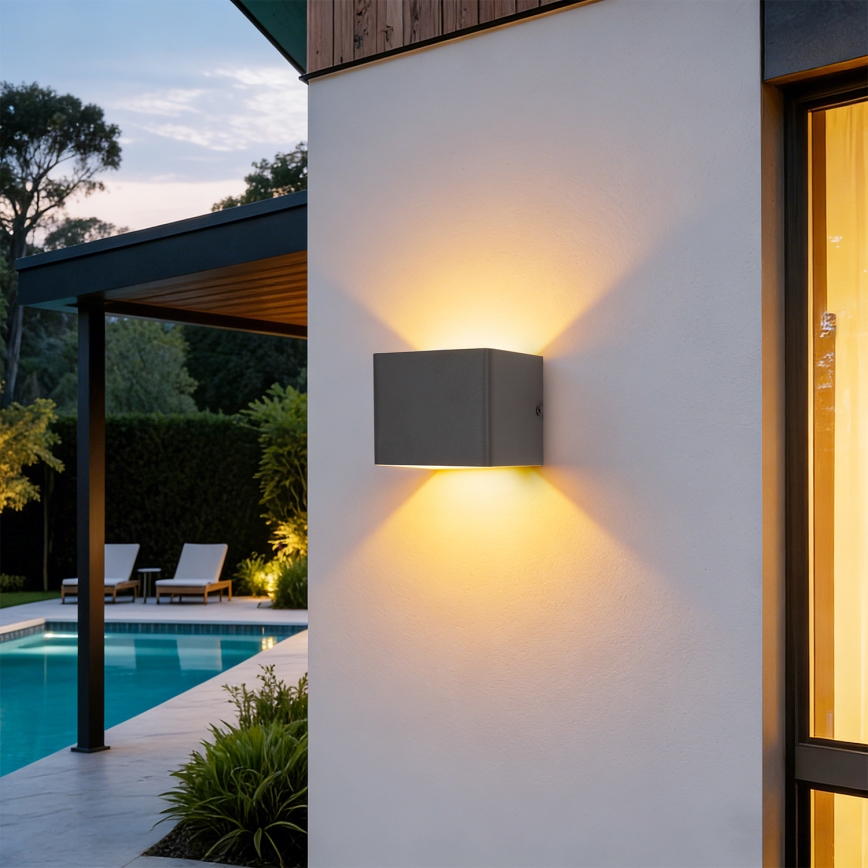 Brilagi - DONNANI LED Outdoor Wall Light 5W/230V, 10 cm, Anthracite, IP44