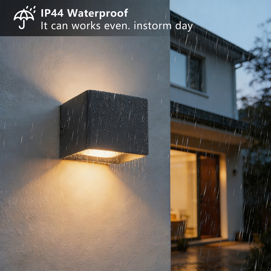 Brilagi - DONNANI LED Outdoor Wall Light, 5W, 230V, 10 cm, Black, IP44