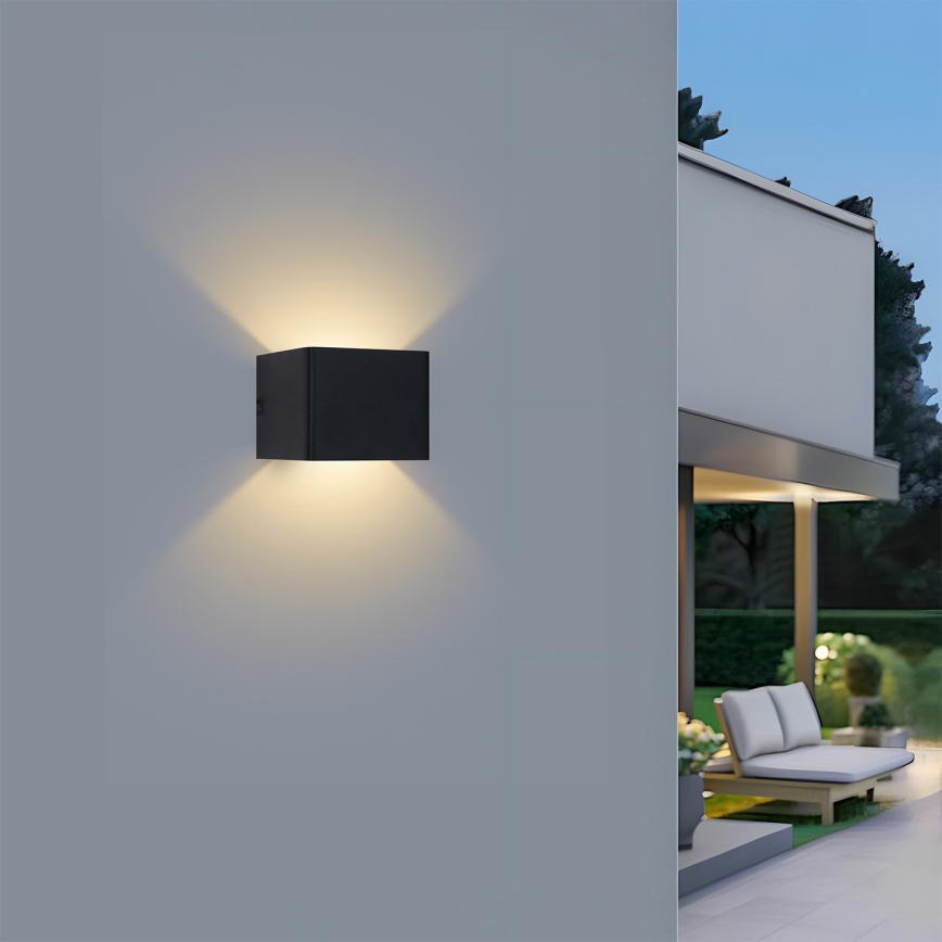 Brilagi - DONNANI LED Outdoor Wall Light, 5W, 230V, 10 cm, Black, IP44