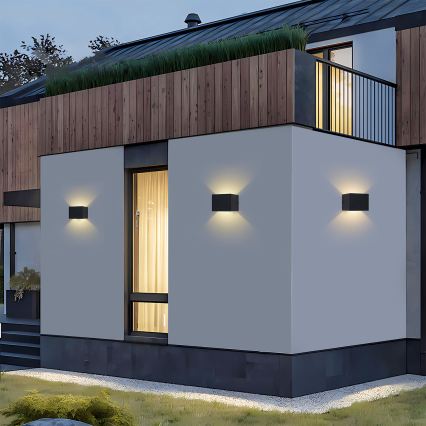 Brilagi - DONNANI LED Outdoor Wall Light, 5W, 230V, 10 cm, Black, IP44