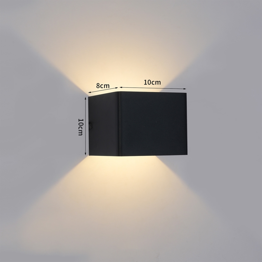 Brilagi - DONNANI LED Outdoor Wall Light, 5W, 230V, 10 cm, Black, IP44