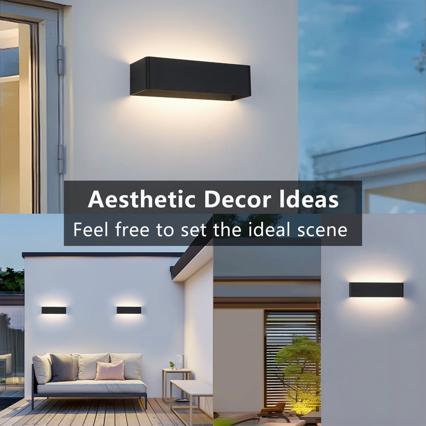 Brilagi - DONNANI LED Outdoor Wall Light LED/12W/230V 30 cm Black IP44