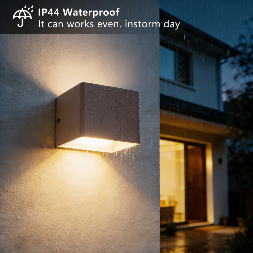 Brilagi - DONNANI LED Outdoor Wall Light LED/5W/230V 10 cm Brown IP44