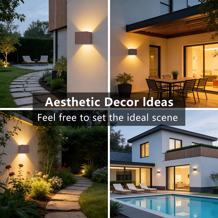 Brilagi - DONNANI LED Outdoor Wall Light LED/5W/230V 10 cm Brown IP44