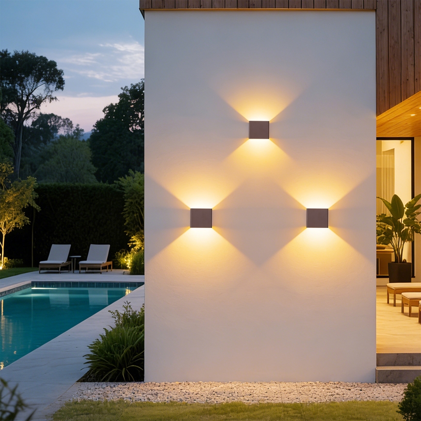 Brilagi - DONNANI LED Outdoor Wall Light LED/5W/230V 10 cm Brown IP44