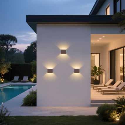 Brilagi - DONNANI LED Outdoor Wall Light LED/5W/230V 10 cm Brown IP44