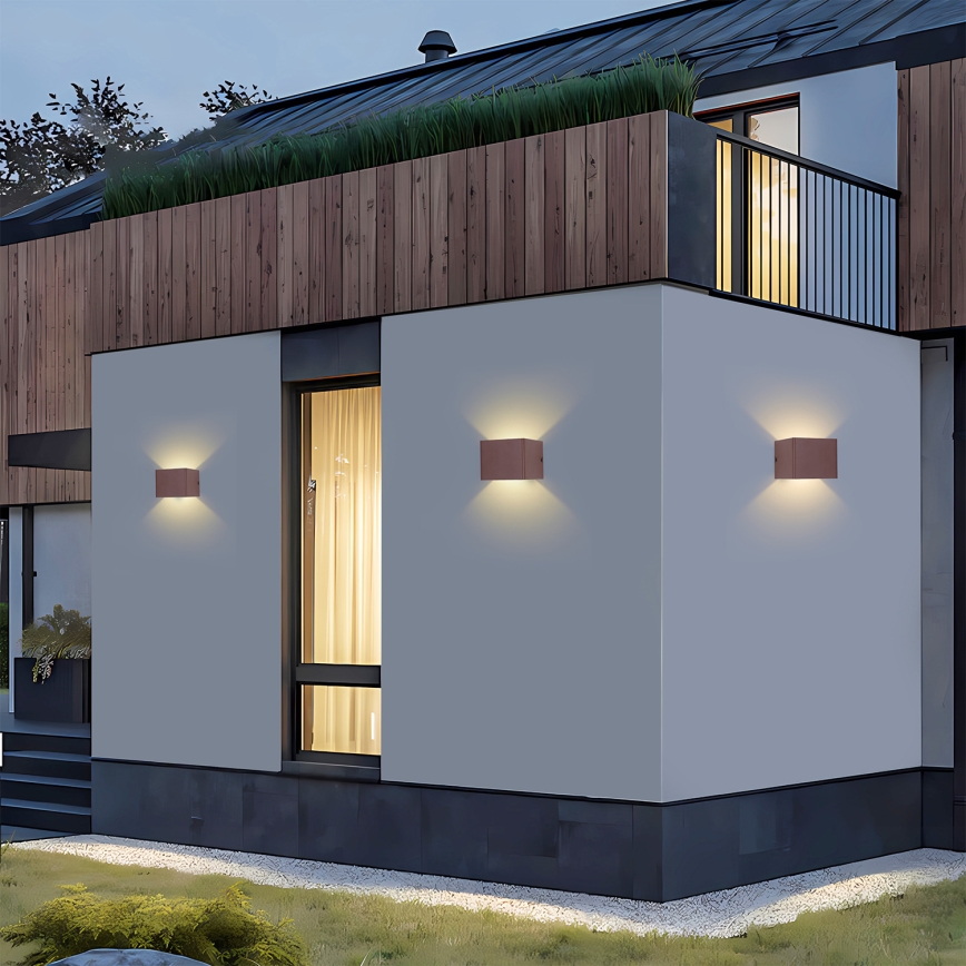 Brilagi - DONNANI LED Outdoor Wall Light LED/5W/230V 10 cm Brown IP44