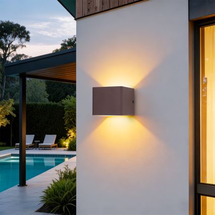 Brilagi - DONNANI LED Outdoor Wall Light LED/5W/230V 10 cm Brown IP44