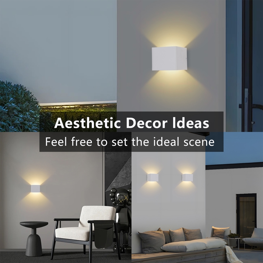 Brilagi - DONNANI LED Outdoor Wall Light LED/5W/230V 10 cm White IP44