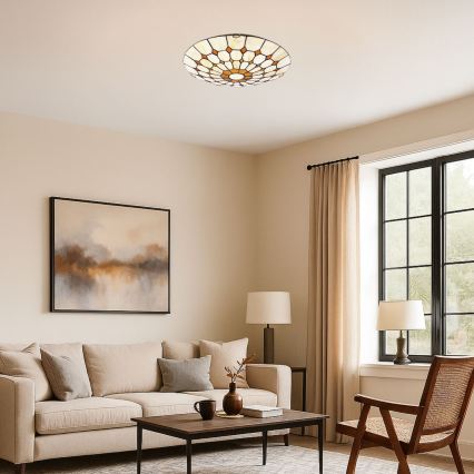 Brilagi - DORAN Tiffany stained-glass ceiling light 2xE27/60W/230V