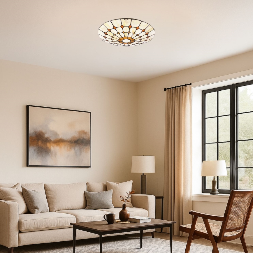 Brilagi - DORAN Tiffany stained-glass ceiling light 2xE27/60W/230V