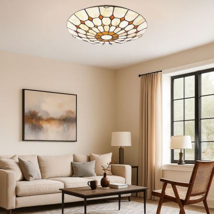 Brilagi - DORAN Tiffany stained-glass ceiling light 2xE27/60W/230V