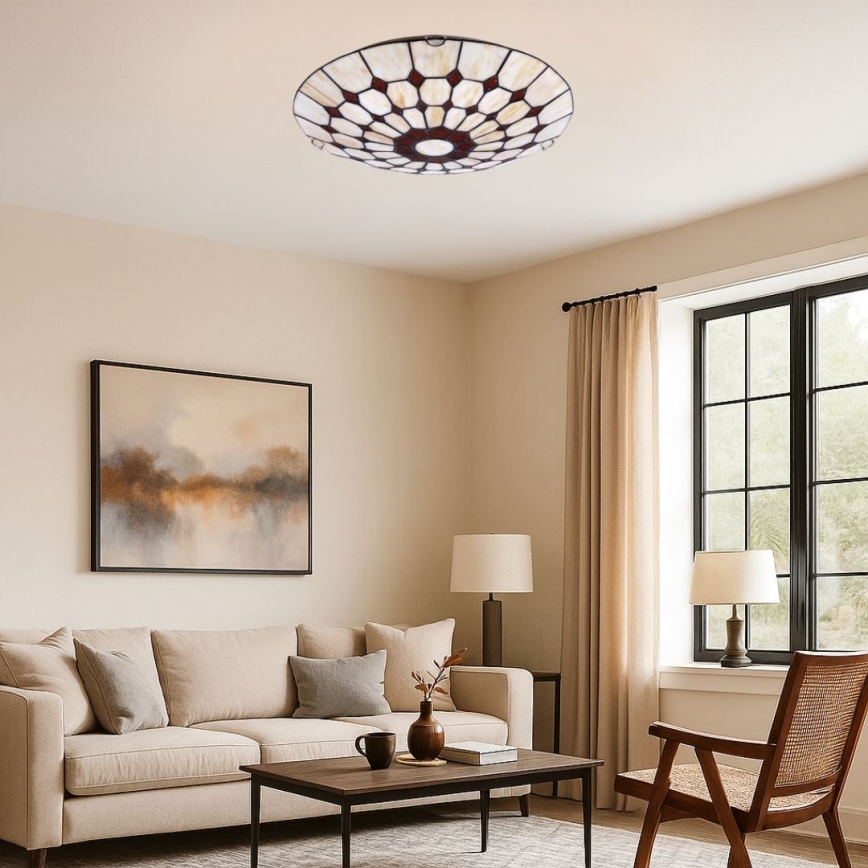 Brilagi - DORAN Tiffany stained-glass ceiling light 2xE27/60W/230V