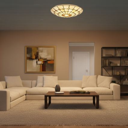 Brilagi - DORAN Tiffany stained-glass ceiling light 2xE27/60W/230V