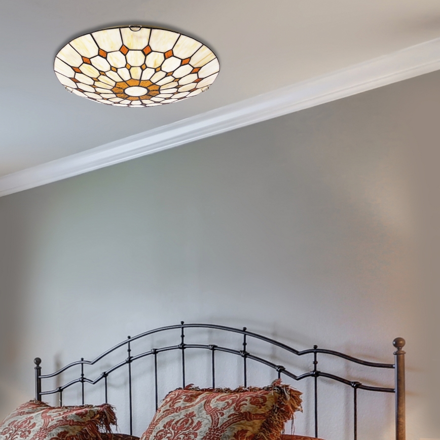 Brilagi - DORAN Tiffany stained-glass ceiling light 2xE27/60W/230V