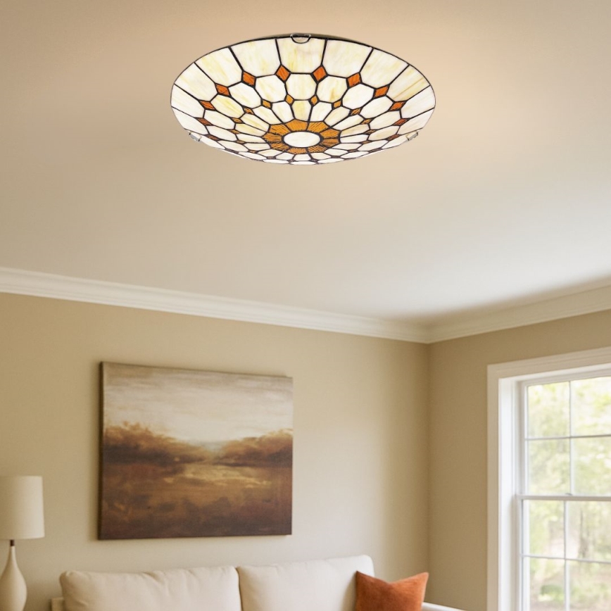 Brilagi - DORAN Tiffany stained-glass ceiling light 2xE27/60W/230V