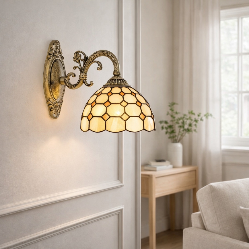 Brilagi - DORAN Tiffany stained-glass wall lamp 1xE27/40W/230V