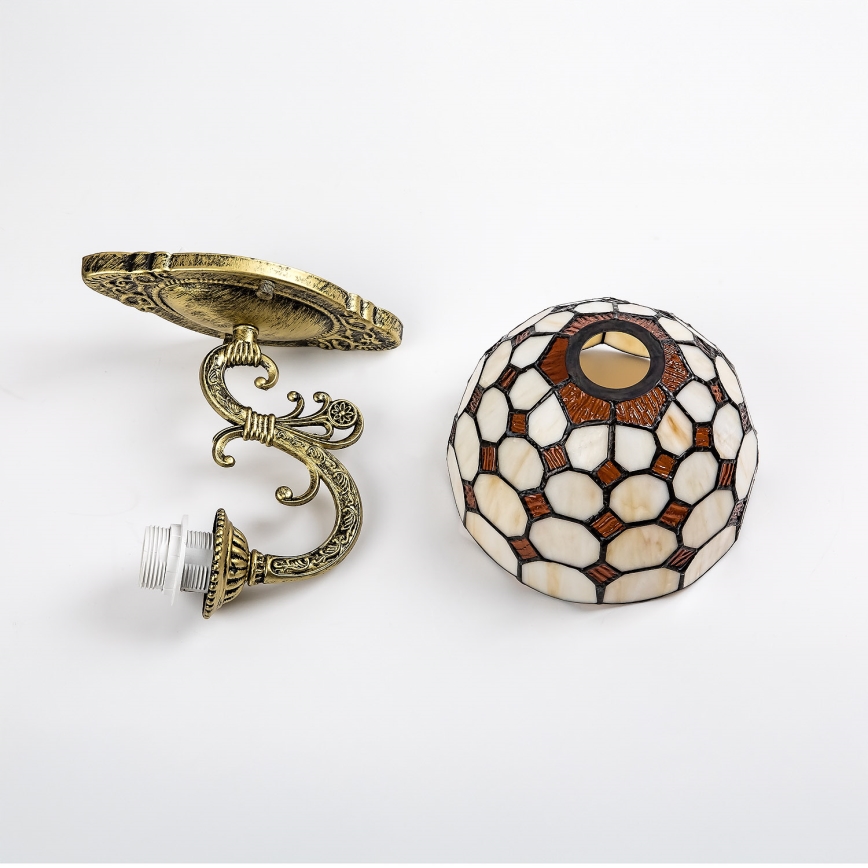 Brilagi - DORAN Tiffany stained-glass wall lamp 1xE27/40W/230V