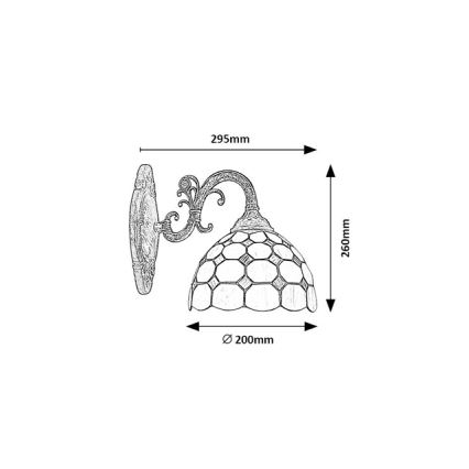 Brilagi - DORAN Tiffany stained-glass wall lamp 1xE27/40W/230V