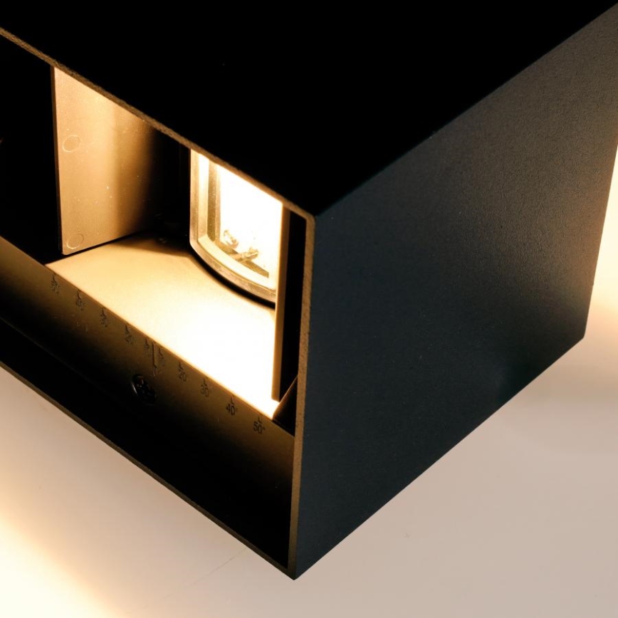 Brilagi - DOUBLE CUBE LED Outdoor Wall Light, 12W/230V, Black, IP65