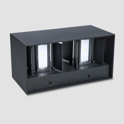 Brilagi - DOUBLE CUBE LED Outdoor Wall Light, 12W/230V, Black, IP65