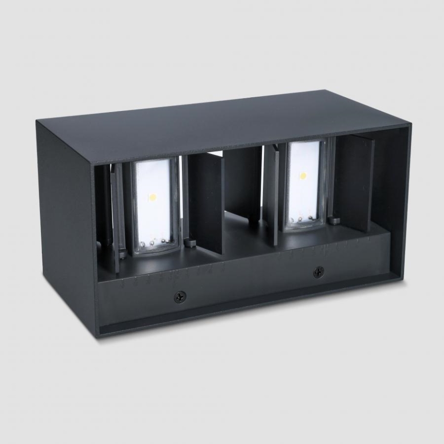 Brilagi - DOUBLE CUBE LED Outdoor Wall Light, 12W/230V, Black, IP65