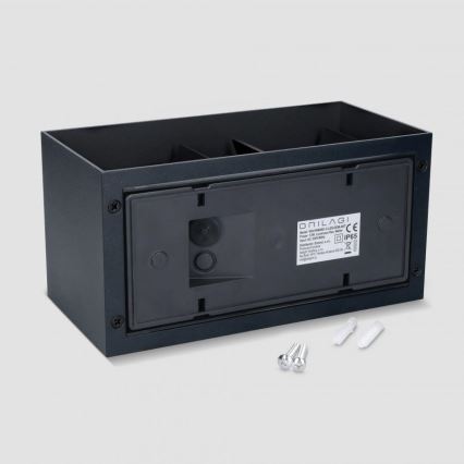 Brilagi - DOUBLE CUBE LED Outdoor Wall Light, 12W/230V, Black, IP65
