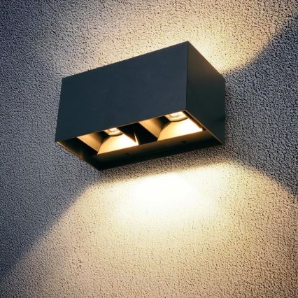 Brilagi - DOUBLE CUBE Outdoor LED Wall Light LED/12W/230V anthracite IP65