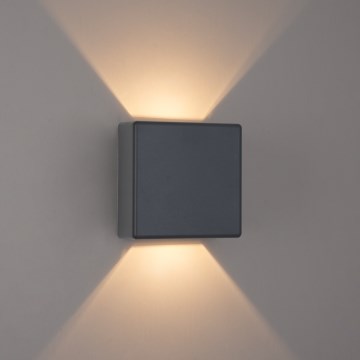 Brilagi - DOUBLERAY LED/6W/230V Anthracite Outdoor Wall Light IP54